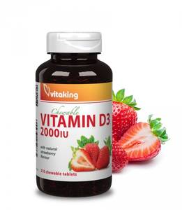 Vitaking D3 Vitamin 2000NE Epres Rágótabletta 210db 