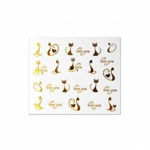 Perfect Nails Metal Nail Stickers - PNDM15 Gold Kitten  