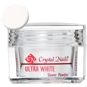 Crystal Nails Slower Powder Ultra White 17g Építő Porcelánpor