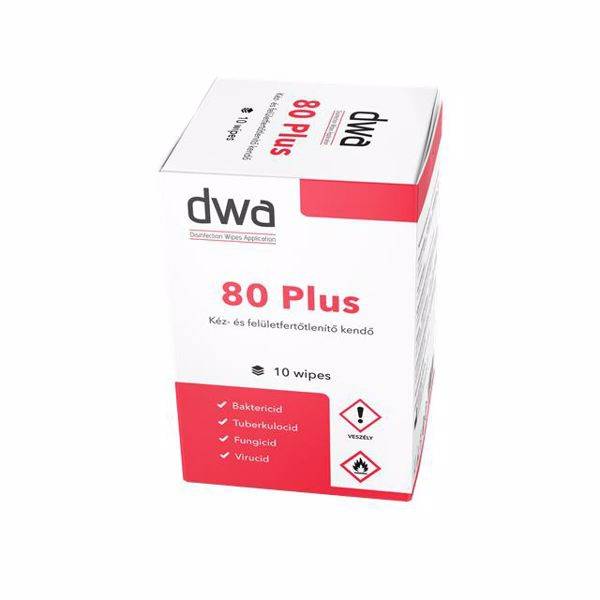 DWA 80 Plus Kéz- és Felületfertőtlenítő kendő 10db fertőtlenítő 0