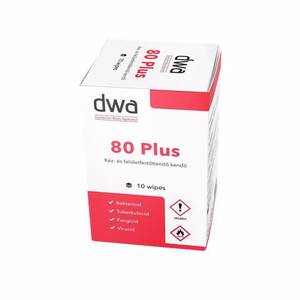  DWA 80 Plus Kéz- és Felületfertőtlenítő kendő 10db fertőtlenítő