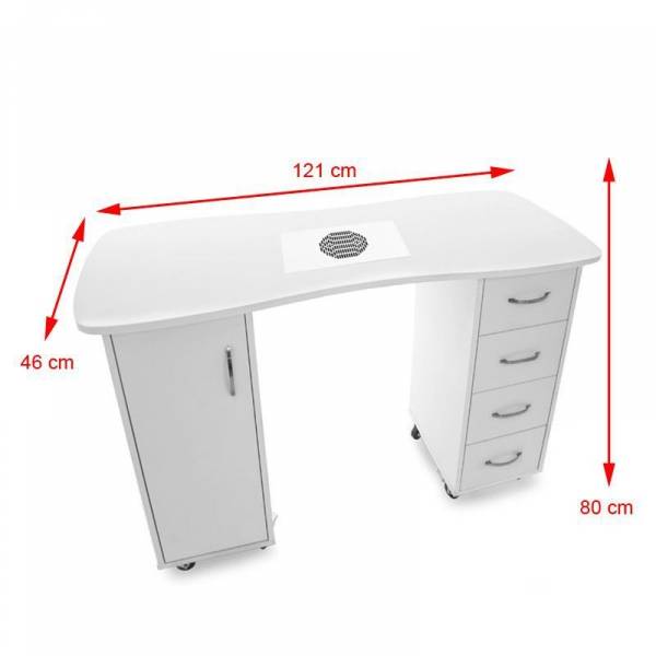 115632 Műkörmös Asztal Fiókos Fehér manikűrös asztal 4