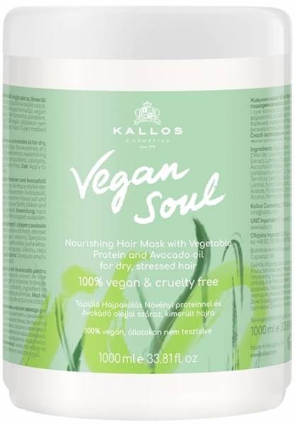 Kallos Vegan Soul Tápláló Hajpakolás Növényi Proteinnel És Avokádó Olajjal 1000ml 0