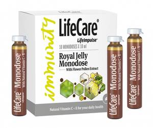 Life Care Life Impulse® Ampullák Méhpempővel És Virágpor - Kivonattal - Megvédi A Szervezetet A Kórokozóktól 10x10ml 