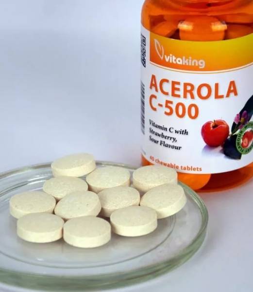 Vitaking C-500 Acerola Epres Rágótabletta 40db 1