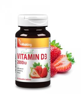 Vitaking D3 Vitamin 2000NE Epres Rágótabletta 90db 
