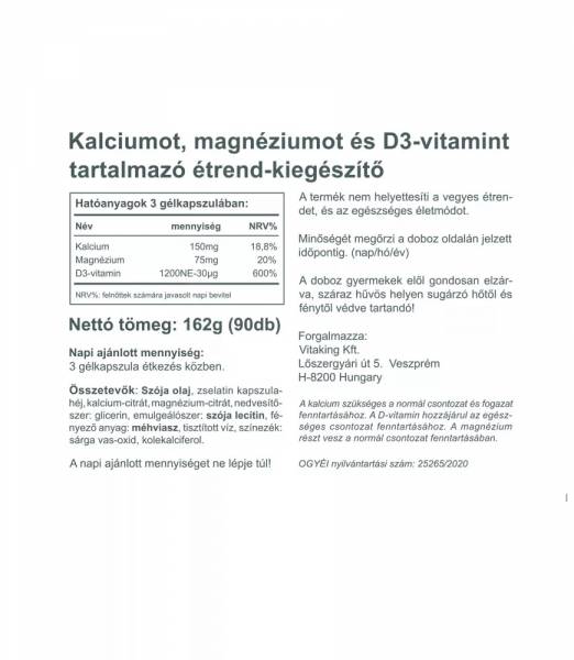 Vitaking Kalcium - Magnézium Citrát + D3-Vitamin 90db 2