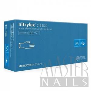 Master Nails Nitrylex Classic Kék M-es Méret 100db kesztyű