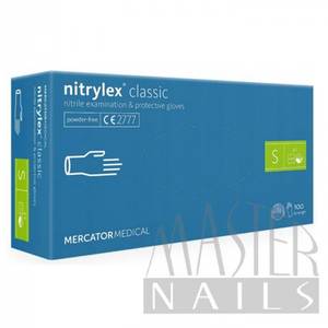 Master Nails Nitrylex Classic Kék S-es Méret 100db kesztyű