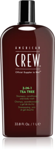 American Crew 3 in 1 Tee Tree Teafaolajos Sampon - Balzsam - Tusfürdő 1000ml 