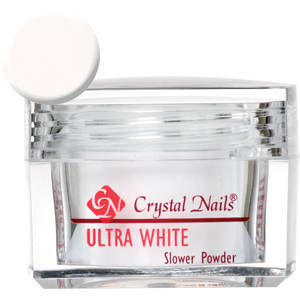Crystal Nails Slower Powder Ultra White 28g Építő Porcelánpor
