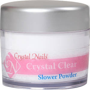 Crystal Nails Slower Powder Crystal Clear 100g Építő Porcelánpor
