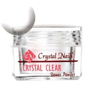 Crystal Nails Slower Powder Crystal Clear 17g Építő Porcelánpor 0